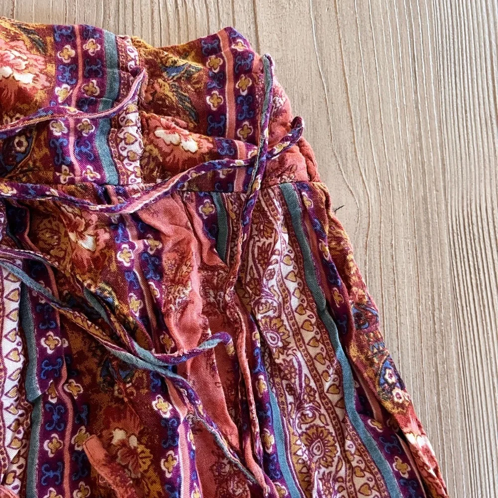 Earthbound Floral Bohemian Maxi Skirt - Multicolor hippie boho size small